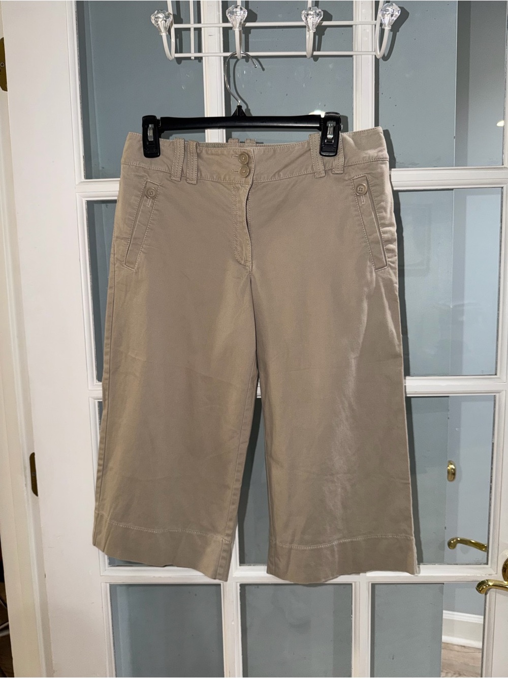 Ann Taylor LOFT Cargo Pants Womens 6 Marisa Capri Shorts Utility Khaki Beige